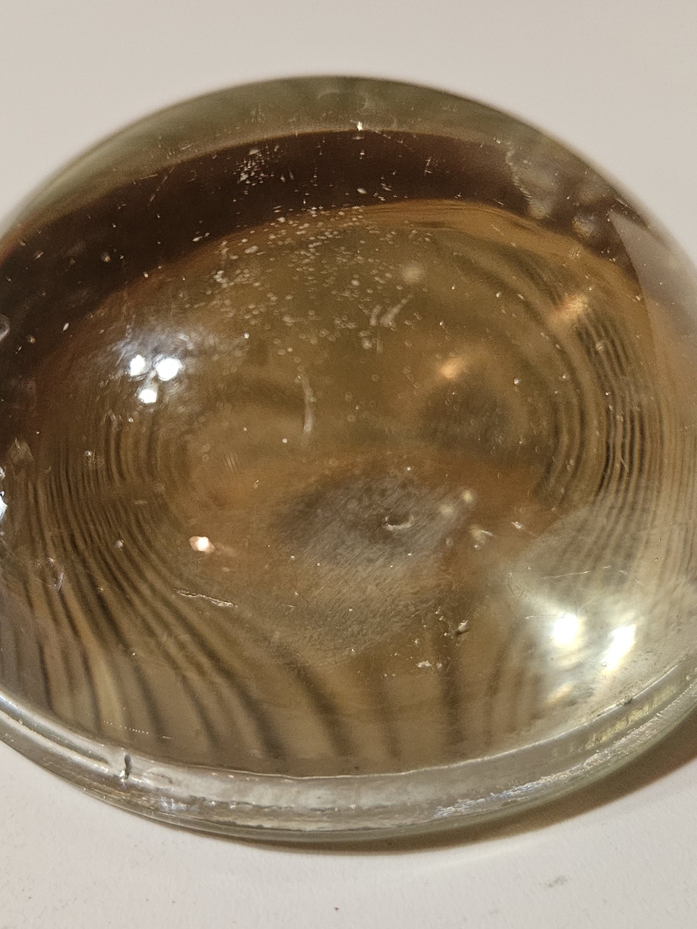 Vintage 3 Inch Clear Glass Paperweight Or Photo Display